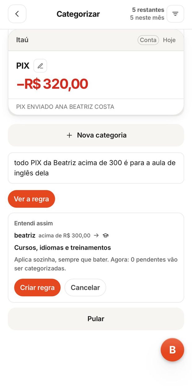 O Bruno repetindo a regra que entendeu antes de aplicar